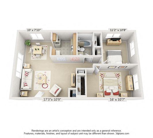 Floor Plan 2 Bedroom